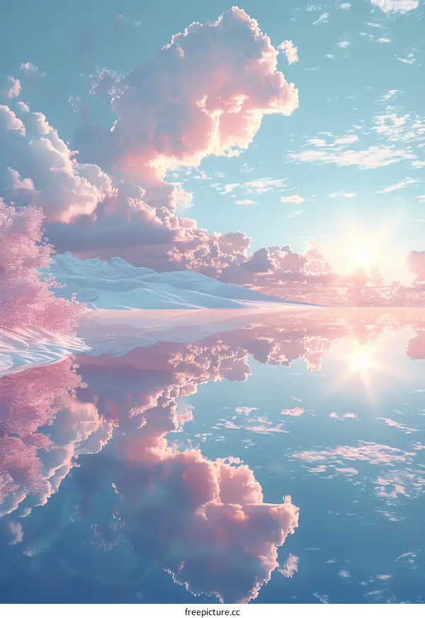 Pastel Dreamy Sky and Clouds Reflection