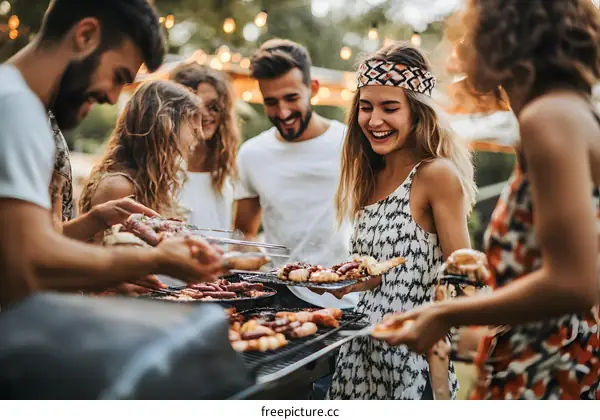 Group of Friends Enjoying a Summer Barbeque