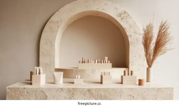 Modern Minimalist Skincare Display
