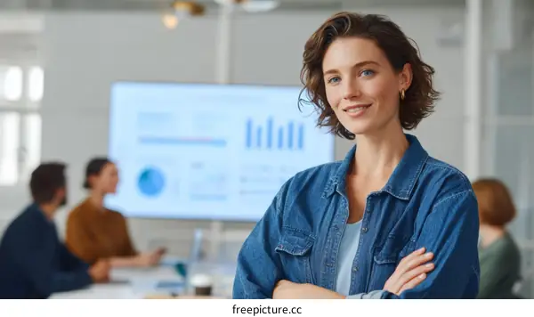 Confident Businesswoman in Modern Office Setting