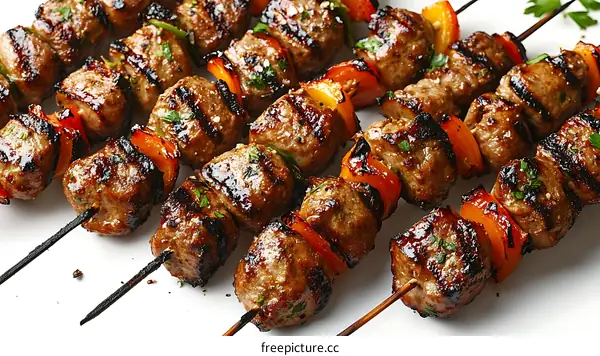 Delicious Grilled Skewers with Peppers