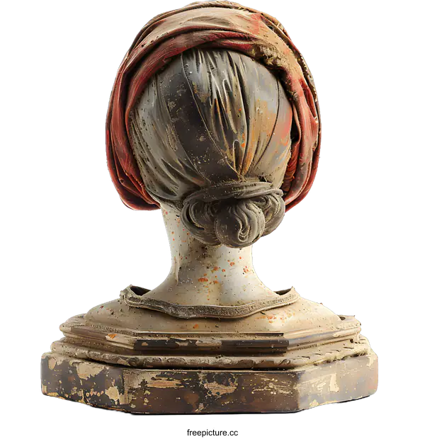 [Transparent Background PNG]Vintage female head sculpture