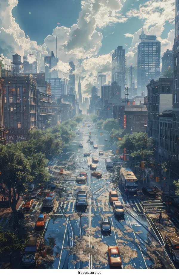 Post-Apocalyptic Cityscape Illustration