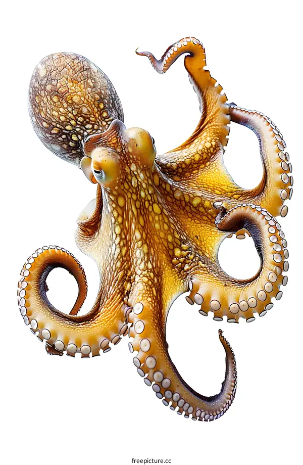 A close up of a yellow octopus