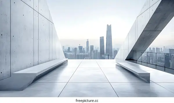 Modern Concrete Architecture Rooftop View