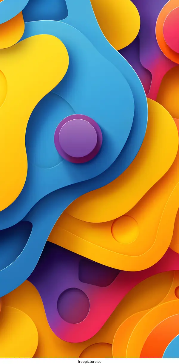 Abstract Colorful Papercut Design Background