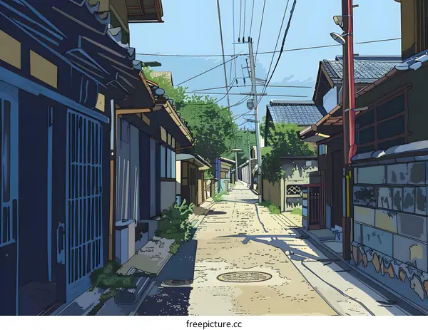 Japanese Style Street Illustration