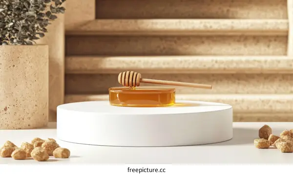 Honey Dipped in a Modern Minimalist Display