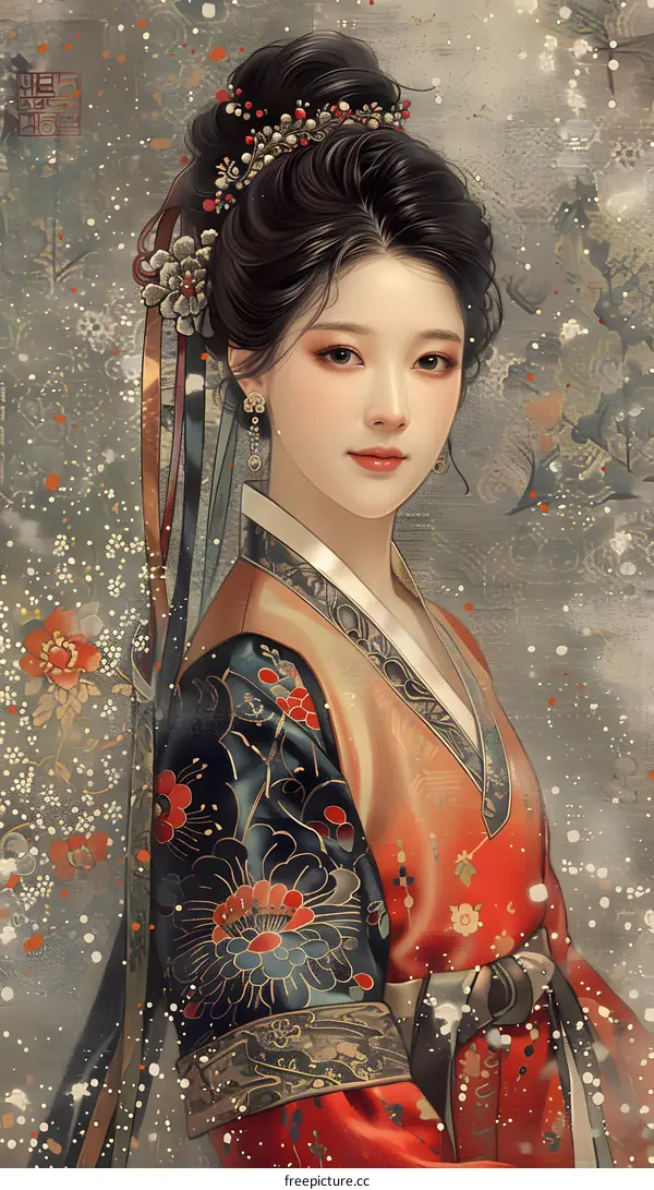 Portrait of a young woman in traditional Chinese clothing