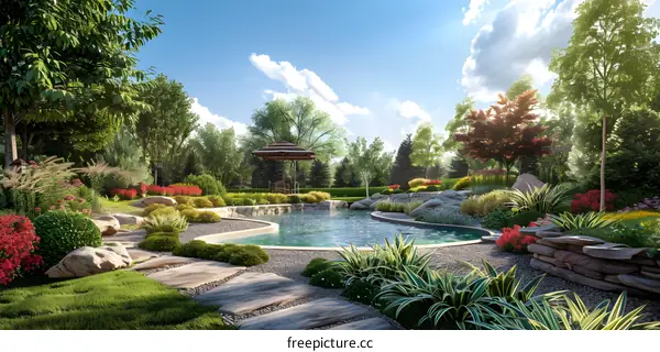 Garden landscape design renderings