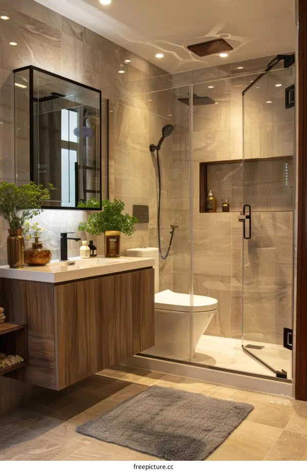 Modern Bathroom with Walk In Shower