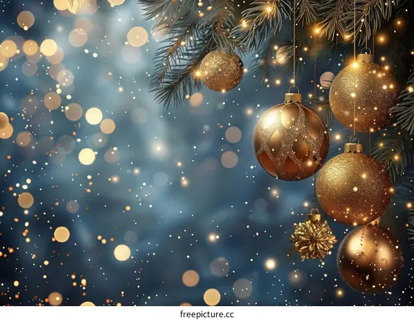 Christmas ornaments hanging on a Christmas tree