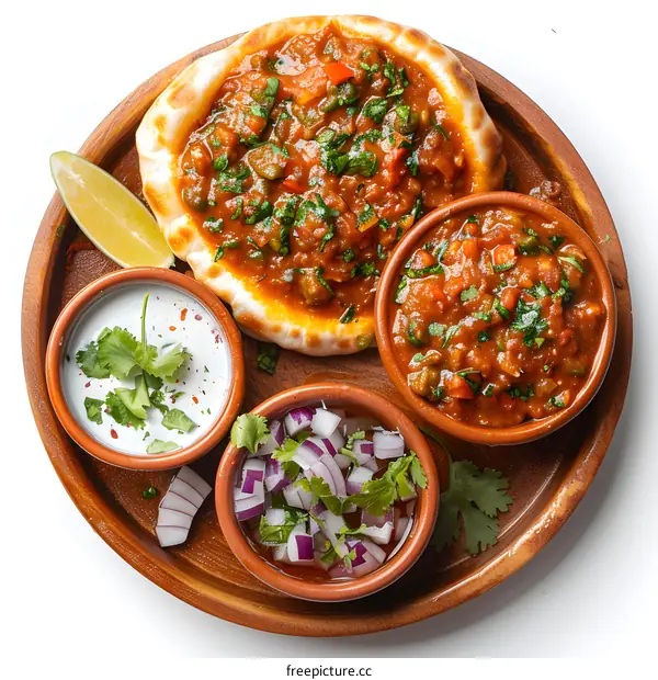 Indian Vegetarian Curry with Naan Bread
