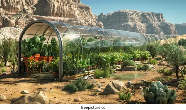 Greenhouse cultivation in the desert