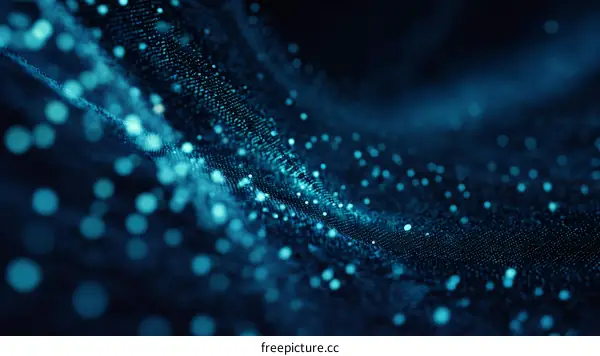 Abstract Digital Wave of Light Particles