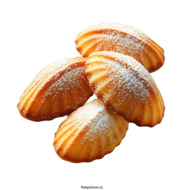 [Transparent Background PNG]Four Madeleines on White