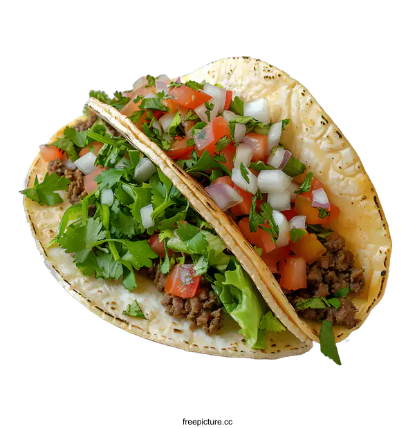 [Transparent Background PNG]Two delicious tacos on a white background