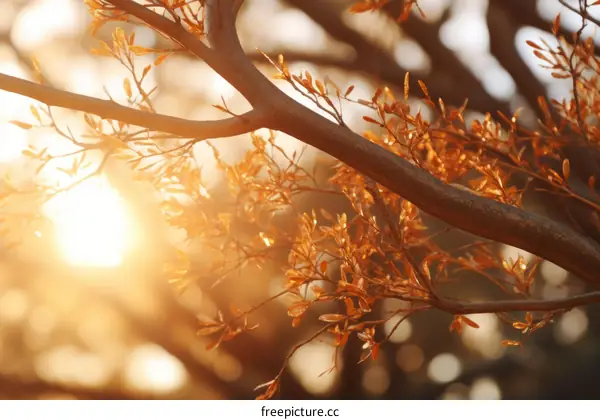 Sunlight shining through the leaves of a tree