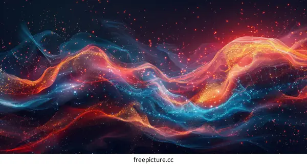 Abstract Colorful Wave Forms of Light and Colors