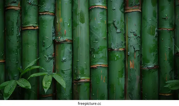 Green bamboo background texture