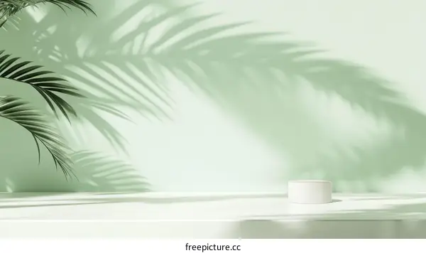 Minimalist Product Showcase with Tropical Leaf Shadows