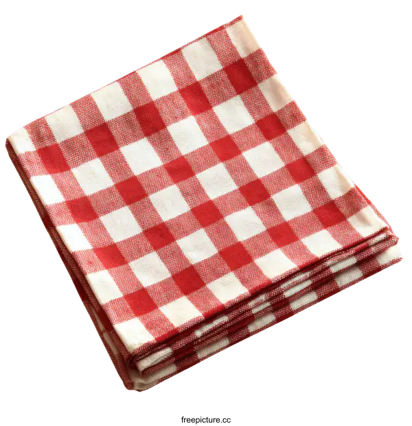 [Transparent Background PNG]Red and White Checked Tablecloth