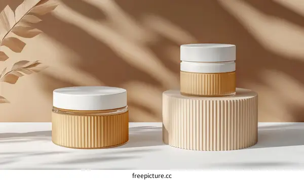 Beige Cream Jar Product Photography