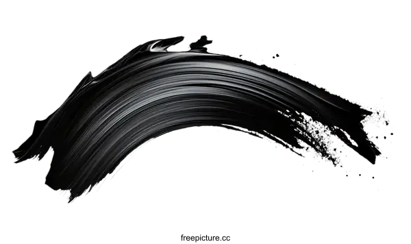 [Transparent Background PNG]Abstract Black Paint Stroke Illustration