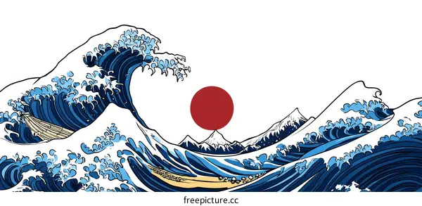 Japanese Wave Art Illustration
