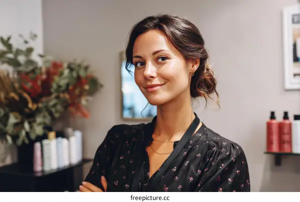 Confident Woman Hair Salon Staff