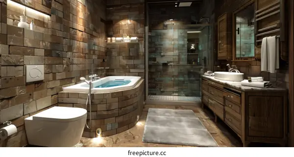 Rustic Modern Bathroom Design Interior