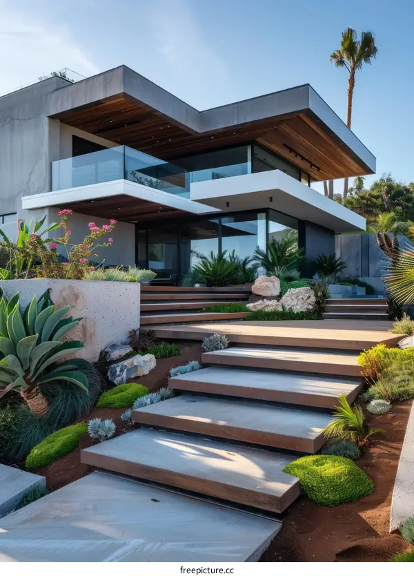 Modern Minimalist House Exterior With Large Glass Windows