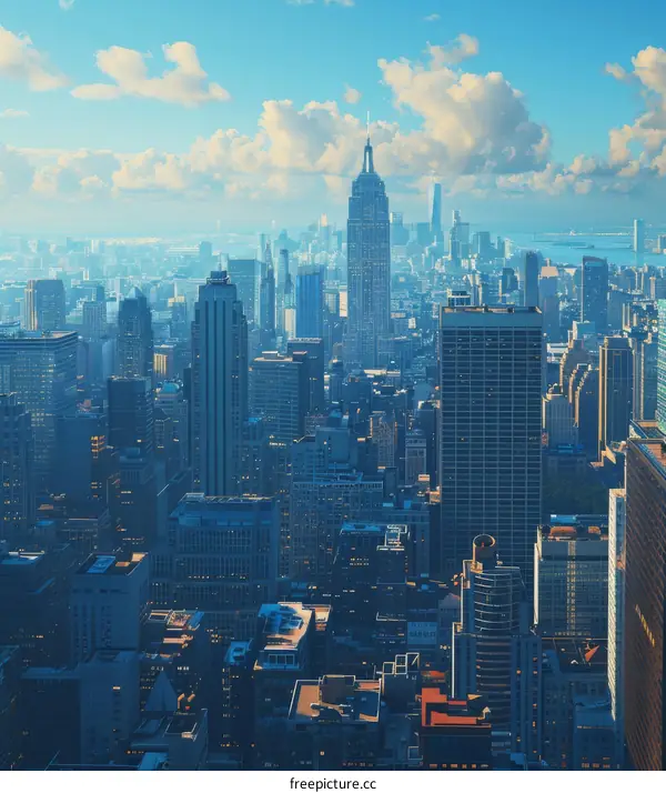 New York City Skyline Featuring the Iconic Empire State Building