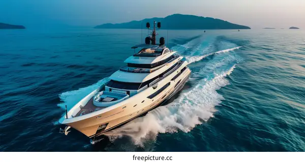 Luxury Yacht Cruising Through The Mediterranean Sea