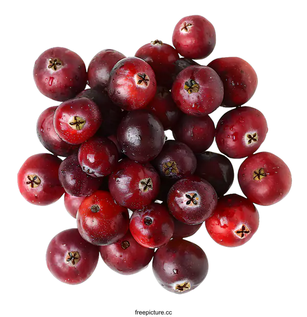 [Transparent Background PNG]Cranberries on white background