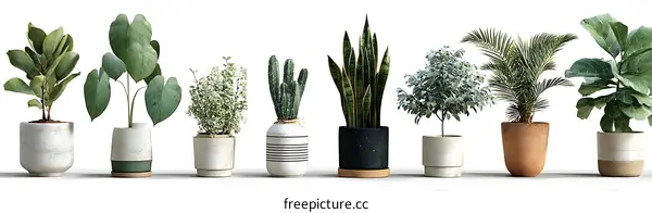 Variety of Houseplants in Pots