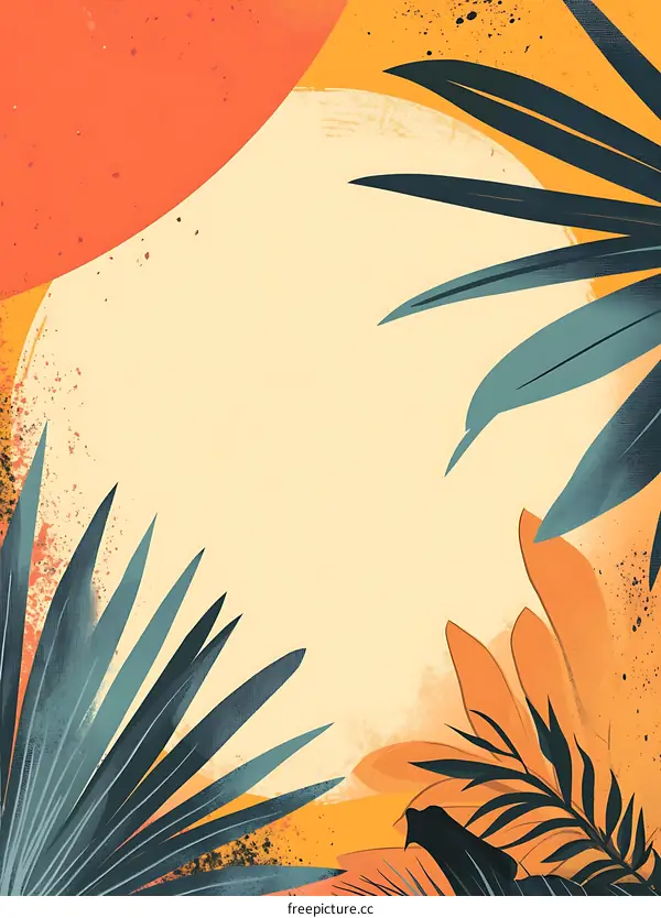 Tropical Leaves Abstract Background Summer