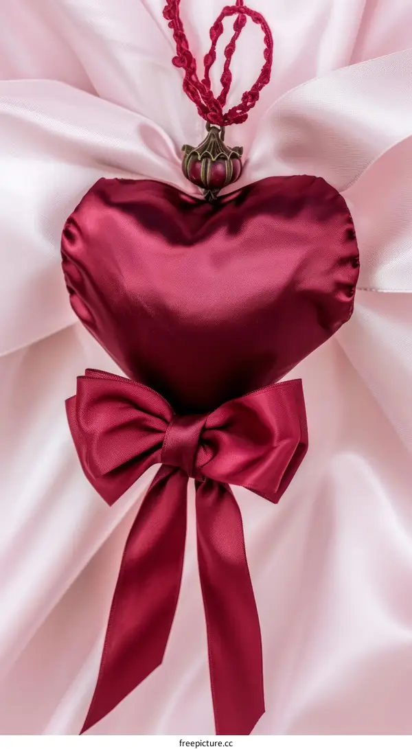 Red Heart Shaped Satin Ornament