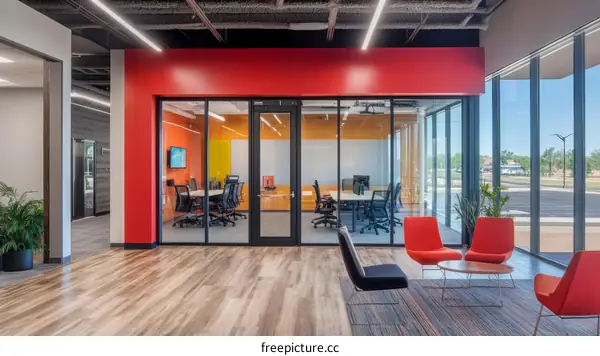 Modern Open Office Space with Collaboration Areas
