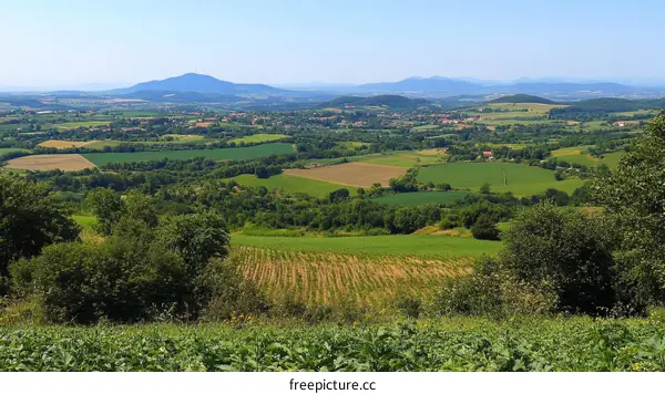 Panoramic View of a Lush Valley Landscape