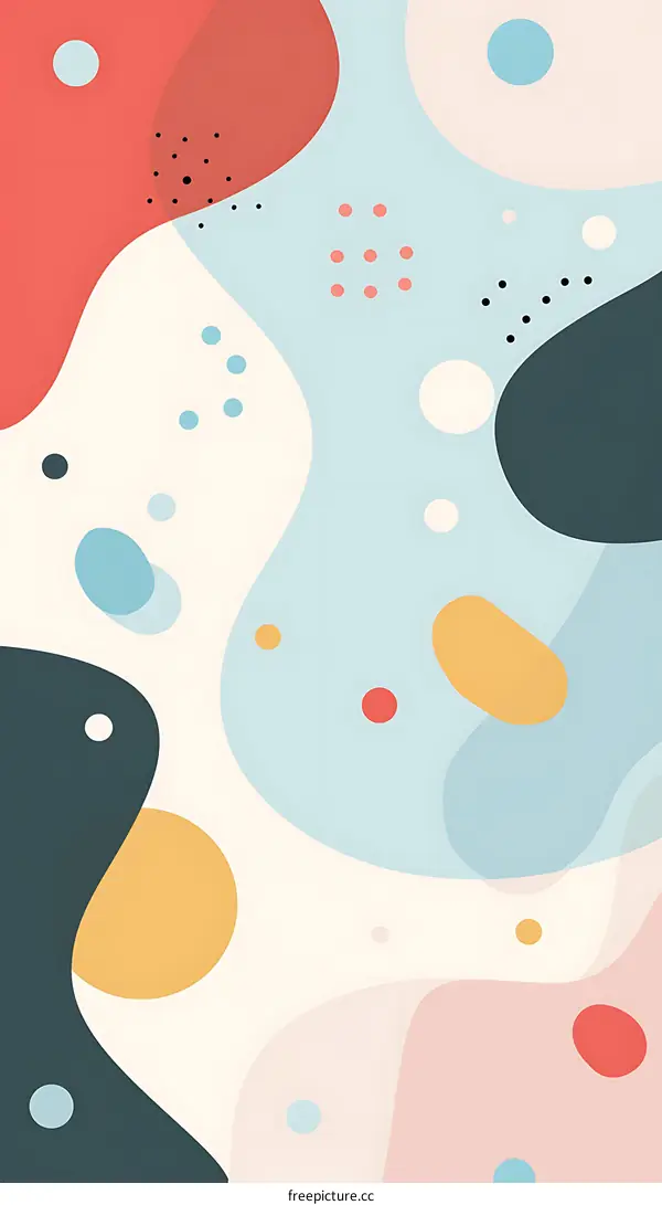 Abstract Background with Colorful Shapes and Dots