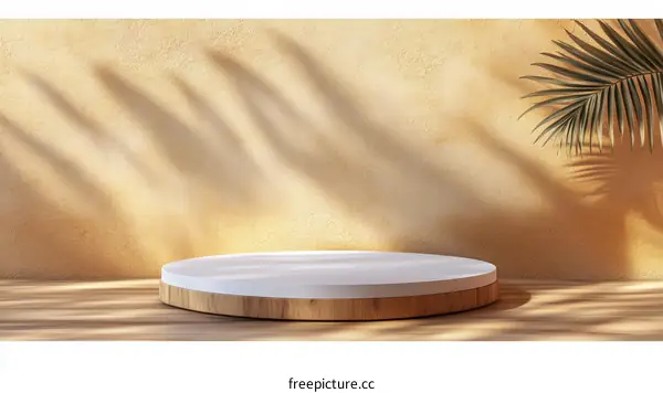 Empty Display Podium with Natural Light and Shadows