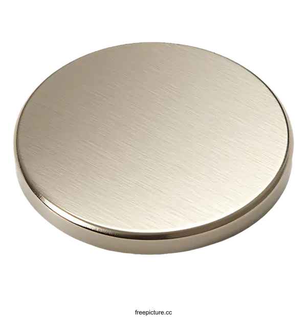 [Transparent Background PNG]Round Brushed Metal Lid Close Up