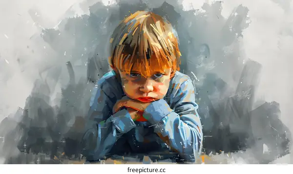 Portrait of a boy with blond hair