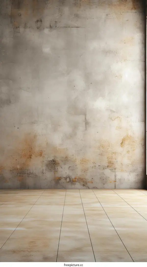 empty room with concrete wall and wooden floor