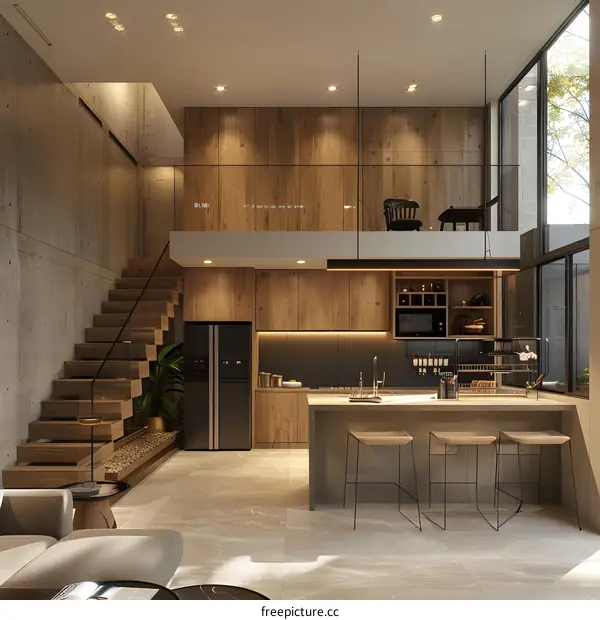 kitchen island wood minimalist interior design