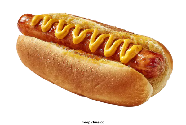 [Transparent Background PNG]Delicious Hot Dog with Mustard Sauce