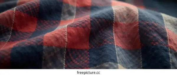 Closeup of a Textured Plaid Fabric