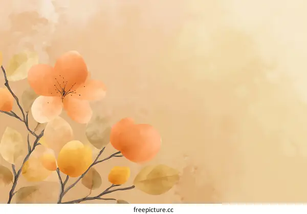 Autumn Floral Watercolor Illustration