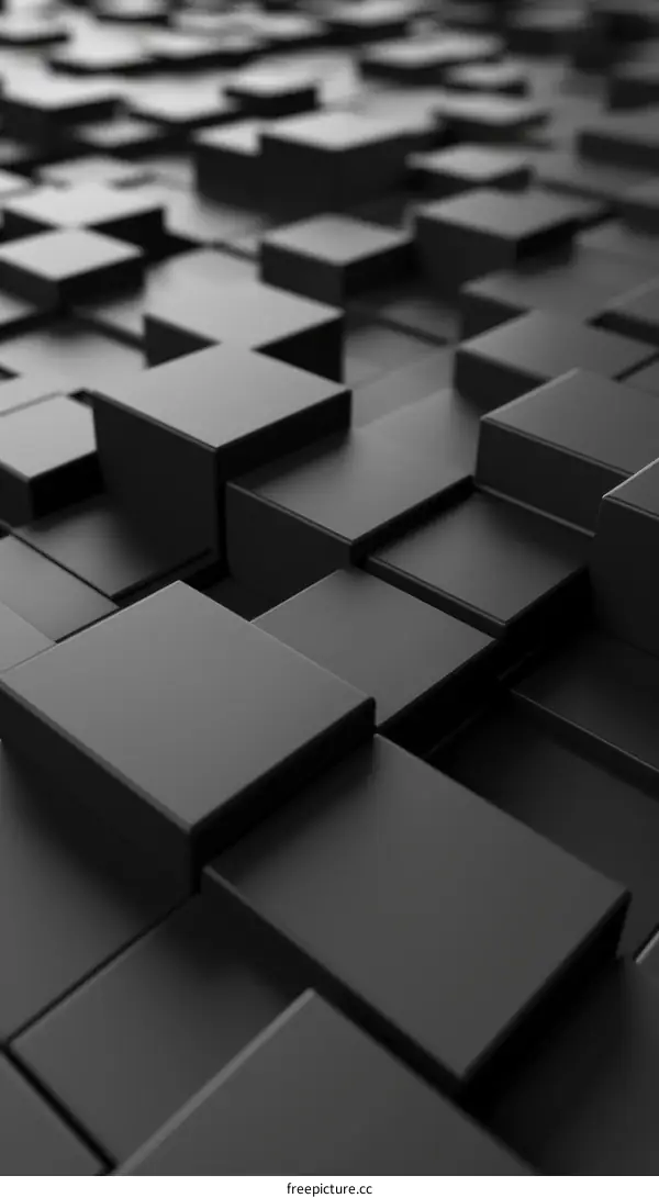 Abstract Black 3D Cube Background